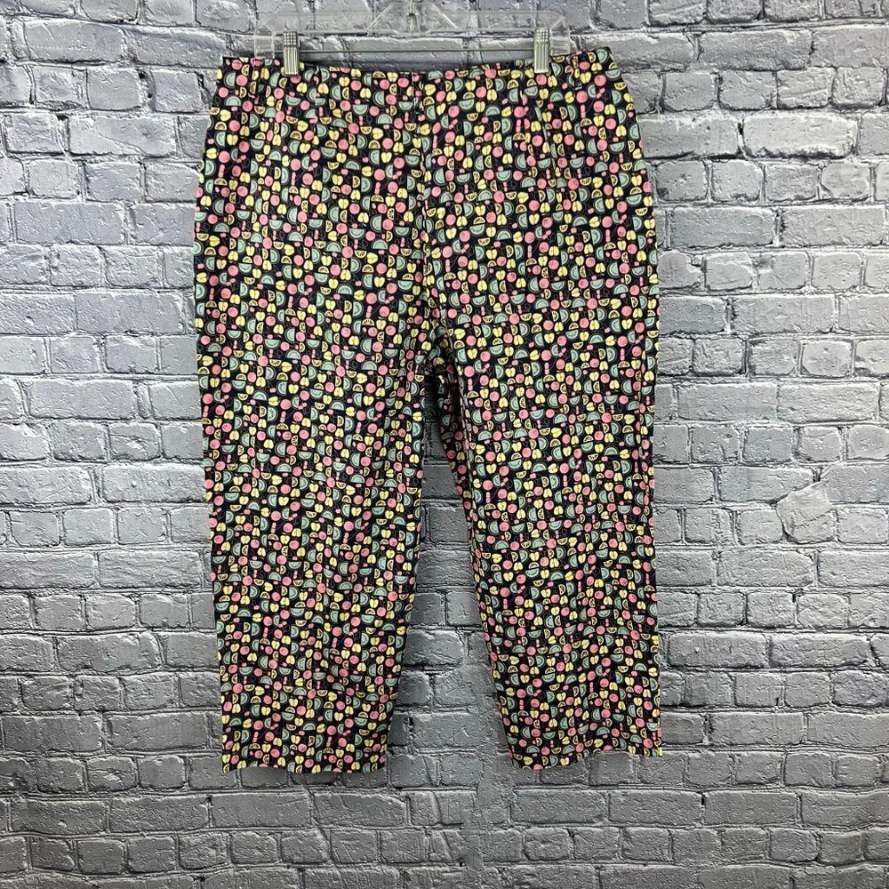 Talbots Cropped Pants With Fruit Slices Pattern Size 18 - Picture 6 of 8
